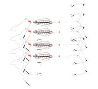 4 Uds Soporte para Cebo de Pesca Jaula Cesta de Resorte Alimentador de Señuelos con Ganchos, Adecuado para Pesca de Carpa
