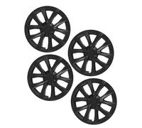 4 Uds. Tapacubos a Cuadros Modelo S para Tesla Modelo 3 2017 a 2023, Kit Protector de Llanta de Volante de Protección Completa para Ruedas de 18 Pulgadas (Negro mate)
