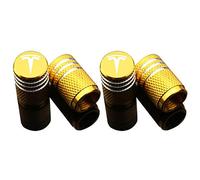4 Uds Tapas de Válvula de Neumático de Rueda de Coche para Tesla Model 3 S Model X Y Estilo Roadster CNC Cubiertas Herméticas de Aluminio Accesorios de Coche Estilo,-Gold