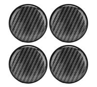 4 uds. Tapas para el Centro de Rueda de 68 mm, Estilo Fibra de Carbono, Tapa Universal para Cubre buje de Llantas de vehículo, Acabado Brillante UV con Anillo de retención de Acero