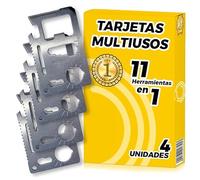 4 uds Tarjetas multiusos 11 en 1 - Tarjeta Multiherramienta - Tarjeta Herramienta Multiusos - Tarjeta multiusos - Tarjeta Multifunción