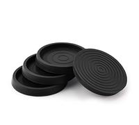 4 Uds Tazas con Ruedas para Muebles, 6,4cm Redondo Protectores para Patas de Mesa, Protector Patas Sillas Protector de Goma para Patas para Cama Armario Sofá Silla Mesa Piano (Negro)