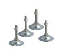 4 Uds. Tazas de pie ajustables M10 M12 M14 Base de 80mm hierro galvanizado rosca de 60-150mm(M14x120mm)