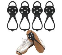 4 Uds Universal Antideslizantes Pinchos para Zapatos, Tacos de Hielo Crampones 5 Dientes Agarraderas para Nieve y Hielo para Senderismo Escalada Deportes sobre Hielo