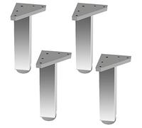 4 un. Pata pie cuadrada para Mueble en aluminio 40x40mm altura 200mm aluminio brillo con regulador Nivelador