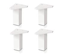 4 un. Pata pie cuadrada para Mueble en resina plastica abs ANTICORROSION 40x40mm altura 100mm blanco con Tapón contera