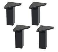 4 un. Pata pie cuadrada para Mueble en resina plastica abs ANTICORROSION 40x40mm altura 120mm negro con Tapón contera