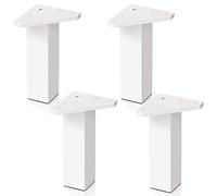 4 un. Pata pie cuadrada para Mueble en resina plastica abs ANTICORROSION 40x40mm altura 150mm blanco con Tapón contera
