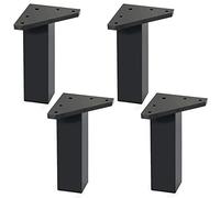 4 un. Pata pie cuadrada para Mueble en resina plastica abs ANTICORROSION 40x40mm altura 150mm negro con Tapón contera