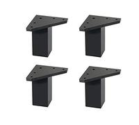4 un. Pata pie cuadrada para Mueble en resina plastica abs ANTICORROSION 40x40mm altura 60mm negro con Tapón contera