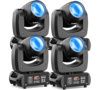 4 unidades 100W cabeza móvil LED para DJ, luces de fiesta de discoteca con prismas de gobos giratorios activados por sonido para bodas, fiestas, iglesias, bandas, espectáculos, bar