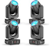 4 unidades 150W Cabeza Móvil LED Luces de DJ 18 prismas giratorios luz Foco Luces de Discoteca 8 gobos con DMX512 para Fiesta Disco DJ Club Show Bar Boda