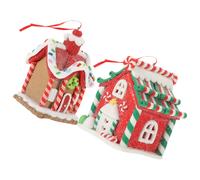 4 Unidades Adorno De Arcilla Polimérica Con Forma De Casa