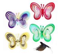4 unidades ahuyentador de pájaros: Mariposa Reflectante Ahuyentador de pájaros, espiral de viento, ahuyentar pájaros para balcón, jardín, exterior, terrazas, decoración de jardín