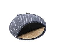 (4 Unidades) Calentador de Tortillas Mexicanas para Microondas, Resistente al Calor, Aislante térmico, Diseño Lunares Azul Algodón Reciclado