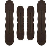 4 unidades creador de moños, esponja marrón para moños, torcedor de espuma para mujeres y niñas (2 grandes y 2 pequeños)