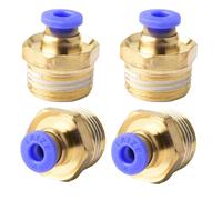 4 unidades de 4 mm 3/8′′ PT rosca exterior recta conectores de empuje manguera de inserción neumática conector rápido