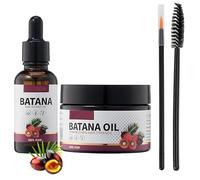 4 unidades de aceite de Batana, pasta de aceite de batana cruda, juego de cuidado para el crecimiento del cabello con lápiz de cepillo de pestañas y cepillo fino, 120 g de pasta de batana y 30 ml de