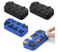 4 unidades de almacenamiento de monedas, colector de monedas de euro con fijación rápida, caja para monedas sueltas, caja de monedas euro, almacenamiento de monedas, dispensador de monedas, soporte