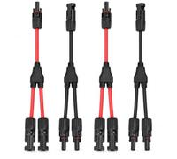 4 unidades de cable solar distribuidor en Y, cable de panel solar MMF+FFM, conector paralelo de 4 mm2 para instalaciones fotovoltaicas, conector de derivación en Y para módulos solares, cable solar