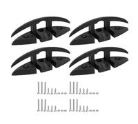 4 unidades de cabos plegables para barcos, cabos marinos abatibles para muelle, cabos plegables de nailon de 5 pulgadas con 3 orificios, de alta resistencia y color negro, ideales (Con tornillos y