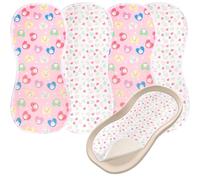 4 unidades de cambiador lavables para cómoda, báscula de bebé, cochecito, suave, ligero, impermeable y antideslizante, cambiador reutilizable para bebés y niños pequeños (2 estilos-B)