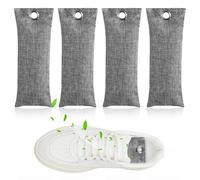 4 unidades de carbón activo de bambú para zapatos, eliminador natural del olor de zapatos, carbón de bambú, secador de zapatos, antihumedad, neutralizador de olores contra el olor de los pies por