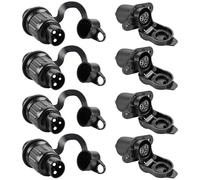 4 unidades de enchufe de remolque de 3 pines, enchufe de 3 polos, enchufe plano de tres polos, adaptador de tres polos para autocaravanas, sistemas de 12 V, máquina agrícola de 3 pines, máquina de