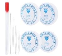 4 unidades de goma elástica para pulseras, 0,4 mm, 0,6 mm, 0,8 mm, 1,0 mm, transparente, banda elástica para joyería resistente a desgarros con aguja de perlas, pulsera