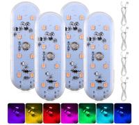 4 unidades de iluminación interior LED para coche, luz táctil magnética RGB, 7 colores ajustables, iluminación ambiental interior, 8 LED USB, iluminación interior, luz de interruptor para coche,