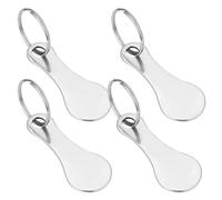 4 Unidades de Llavero para Carro de La Compra, Desbloqueo de Carro Metálico Chip Carrito Compras Extraíble Moneda, para Carro de La Compra, Desmontable, para Todos Los Carritos de La Compra