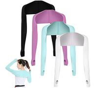 4 unidades de mangas de chal de refrigeración anti-UV para golf, calentadores de brazos, agujeros de dedos, manga de protección solar para mujeres, golf y deportes al aire libre