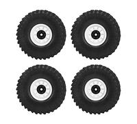 4 unidades de neumáticos para coche RC 1/10, neumáticos de rueda con buje de goma blanda resistente al desgaste para AXIAL SCX10 90046, neumáticos todoterreno de alta adherencia co (Blanca)