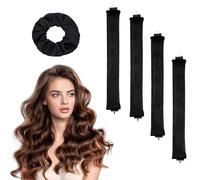 4 unidades de rizos sin calor con 1 pieza de círculo, Overnight Blowout Heatless Curls Band Overnight Curls Blowout Hair Overnight Rizadores durante la noche, rizador sin calor