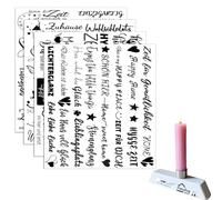4 unidades de Rub on Sticker Transfers, pegatinas creativas y transferencias, refranes para Raysin Keraflott Muebles Vidrio Madera DIY Decoración Rub on Folie Rubons Pegatinas Home, Embellece Tu Mundo