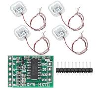 4 unidades de semipuentes celdas de carga 50 kg semipuente, medidor de tensión de media puente, sensor de ponderación + 1 módulo HX711 para Arduino Microcontrolador DIY