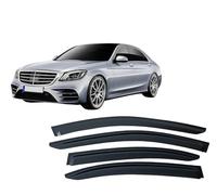 4 Unidades Deflectores de Aire para Benz S-Class W222 Long Wheelbase 2014-2020, Deflectores de Viento, Cortavientos Ventana Coche, Integrados,Negro