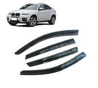 4 Unidades Deflectores de Aire para BMW X6 E71 2008-2014, Deflectores de Viento, Cortavientos Ventana Coche, Integrados,Negro
