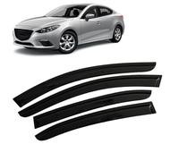 4 Unidades Deflectores de Aire para Mazda 3 BM Bn 2014-2018, Deflectores de Viento, Cortavientos Ventana Coche, Integrados,Negro