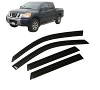 4 Unidades Deflectores de Aire para Nissan Titan A60 Crew Cab Pickup 2004-2015, Deflectores de Viento, Cortavientos Ventana Coche, Integrados,Negro
