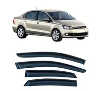 4 Unidades Deflectores de Aire para VW Polo 5 2010-2016 Sedan Euro, Deflectores de Viento, Cortavientos Ventana Coche, Integrados,Negro