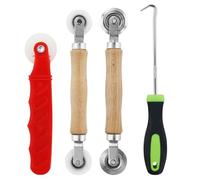 4 unidades, herramienta retráctil para Keder Mosquitera, herramienta Spline Roller, herramienta para carrete de goma, rodillo de goma de doble rueda, rodillo de sellado para ventanas