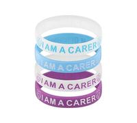 (4 unidades) I Am A Carer Wristband Carer Gift NHS Caring Apreciation UK Seller (medianas 18 cm)