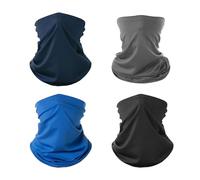 4 unidades Ice Silk Scarf, Cold Feeling Bandana, Multifuncional Solid Color, Sunscreen Face Towel, Stretchy Stacking para deportes al aire libre (4 colores), Azul, Negro, Gris Oscuro, Azul Oscuro, 25