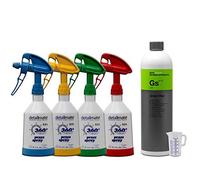 4 unidades Kwazar Mercury Super Pro+ 360 grados de Viton, 0,5 litros + 1 litro de limpiador universal Koch Chemie Green Star + vaso medidor de 50 ml