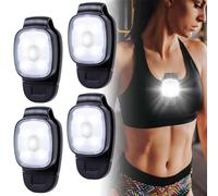4 Unidades LED Clip Lampe: Linterna Frontal USB Recargable, Luz Pequeña Con 3 Modos, Equipo de Carrera, Lámpara de Seguridad