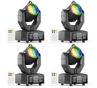 4 unidades Mini Moving Head Beam luz de escenario 30 W, luz de discoteca RGB LED con mando a distancia Gobo DJ efectos de luz DMX512 estroboscópico con apertura para fiestas, bares, KTV bodas
