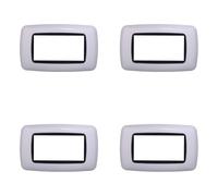 4 unidades, placas compatibles con Bticino Living, placas de plástico abombado 3/4/7 plazas, para soportes azules - Kit de 4 unidades