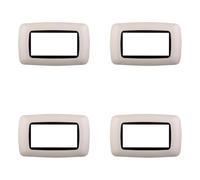 4 unidades, placas compatibles con Bticino Living, placas de plástico abombado 3/4/7 plazas, para soportes azules - Kit de 4 unidades