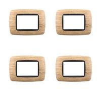 4 unidades, placas compatibles con Bticino Living, placas de plástico abombado 3/4/7 plazas, para soportes azules - Kit de 4 unidades